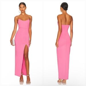 superdown ryleigh strapless maxi dress in pink
